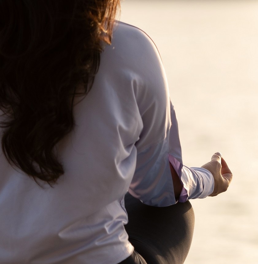 Yoga meditation, seated lady