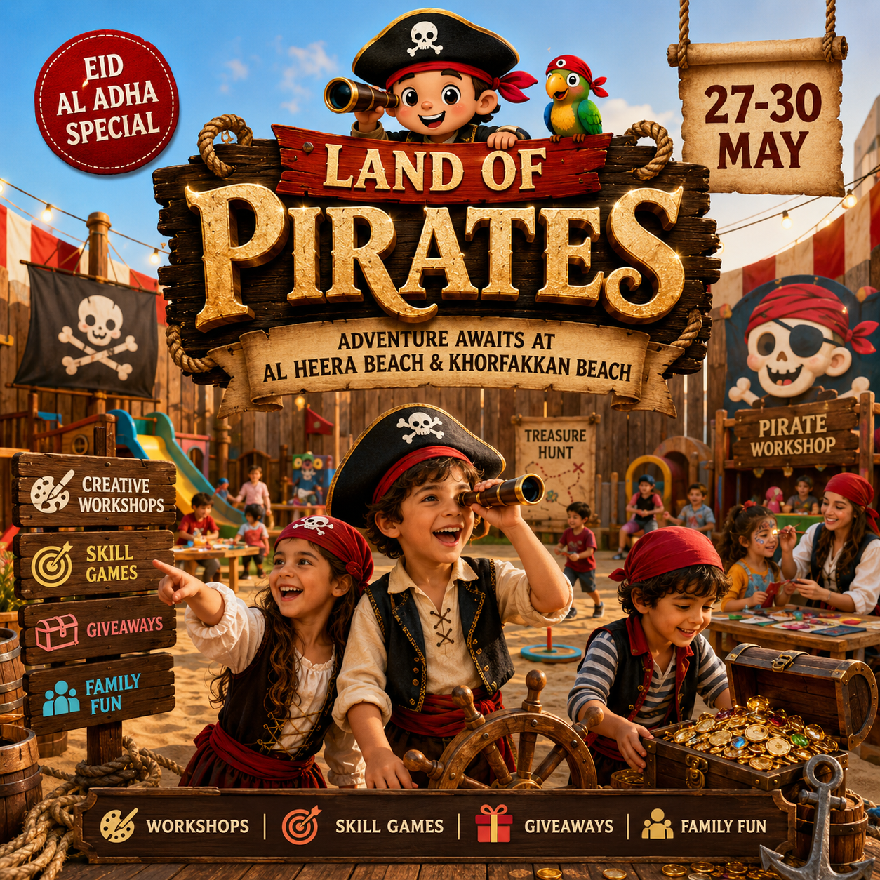 Al Heera Beach - Land of Pirates (Kids play area with workshops)