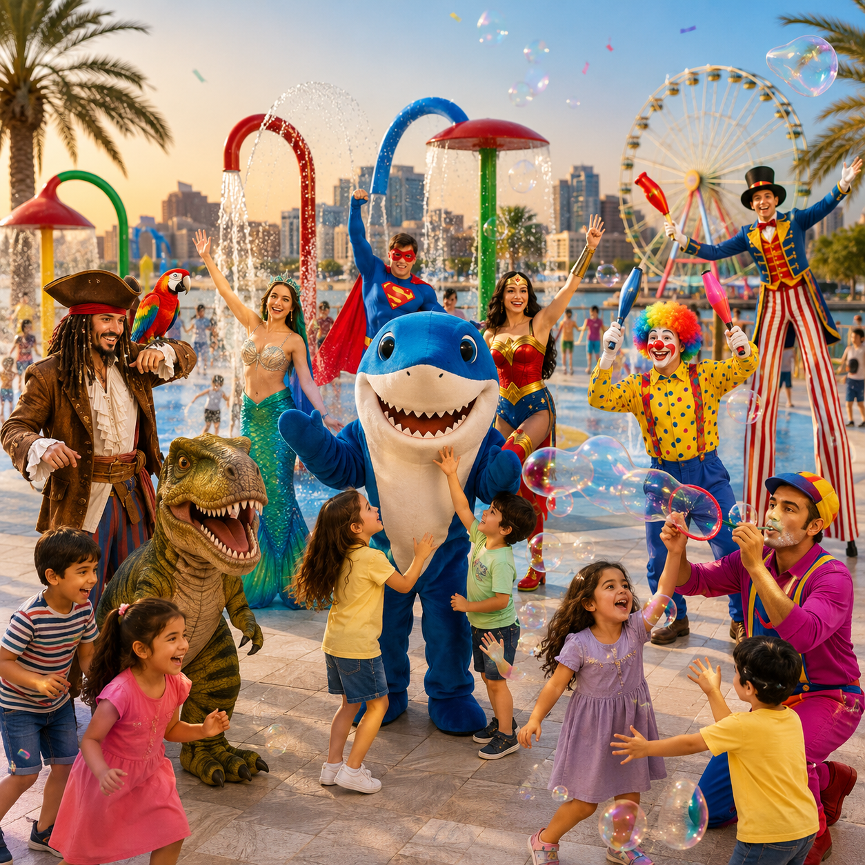 Entertainment at Splash Park & Kids Fun House - Al Majaz Waterfront